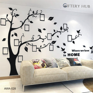 8Hubs Tree Wall Sticker with Famliy Picture Frames for home decoration - AWA-028