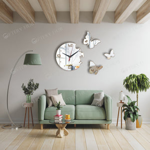 3d Acrylic butterfly wall clock for home decoration - AC - 138