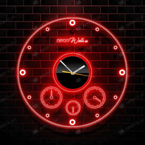 ACRYLIC MODERN NEON WALL CLOCK WITH NEON LED BACKLIGHT - NLA-091