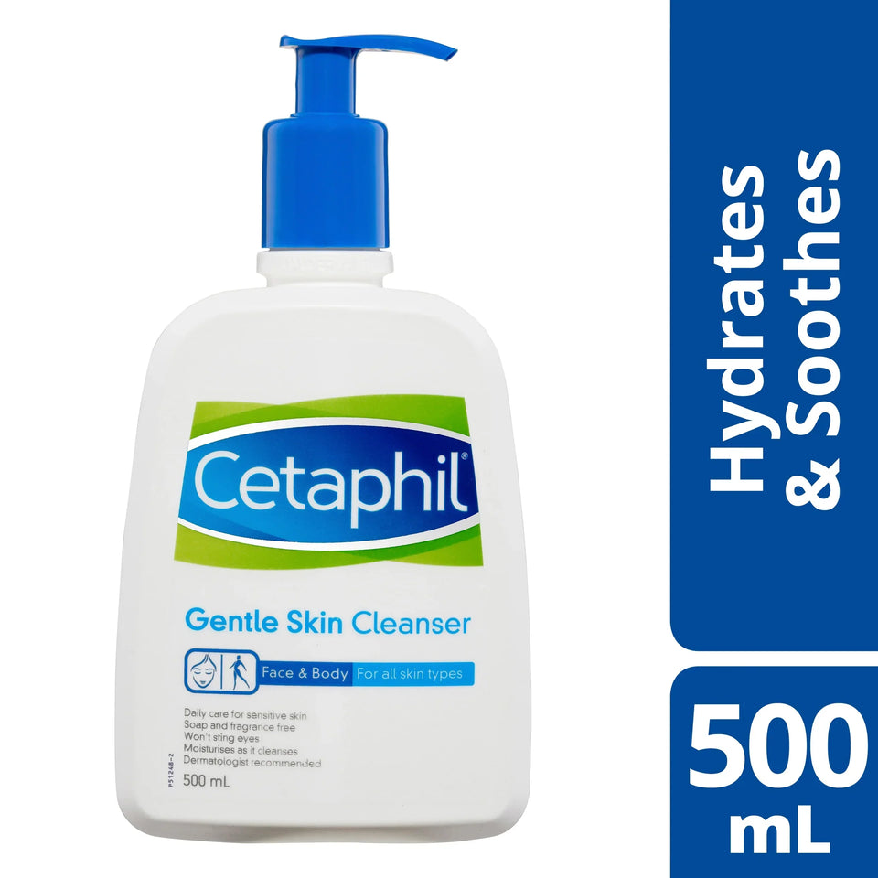 Cetaphil Face Wash, Hydrating Gentle Skin Cleanser for Dry to Normal Sensitive Skin 500 ML