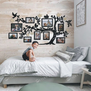 3D Wooden Family tree Art with frames for Wall Decor - WA - 146